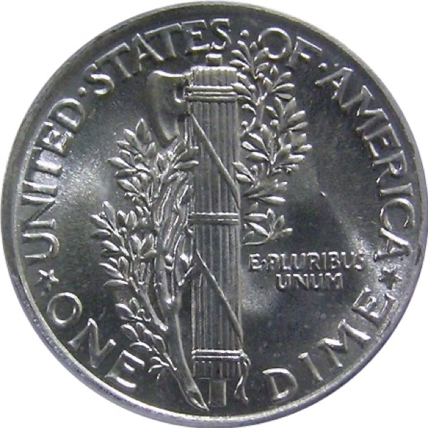 1916-D Mercury  Dime — reverse